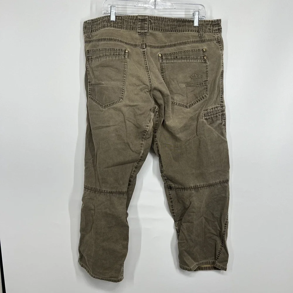 Kuhl Pants Mens 38x32 Brown Outkast Canvas Cargo Outdoor Workwear Hiking